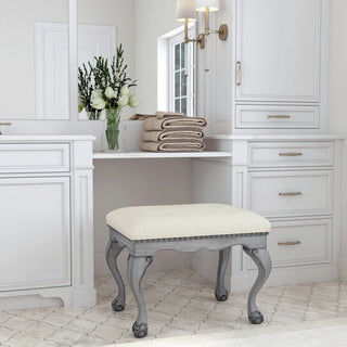 Butler Specialty Company, Ashford Upholstered 25.5"W Vanity Stool, Gray