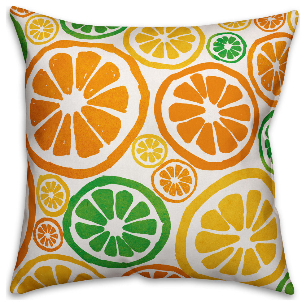 Bright Citrus Pattern 18x18 Indoor / Outdoor Pillow