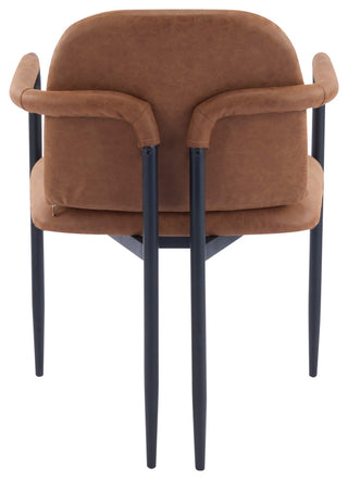 GDF Studio Modern Dining Chair With Iron Frame, Set of 2, Black/Reddish Brown