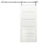 36"x 84" 5-Pnl Pine Barn Door With Round Stainless Sliding Door Hardware Kit