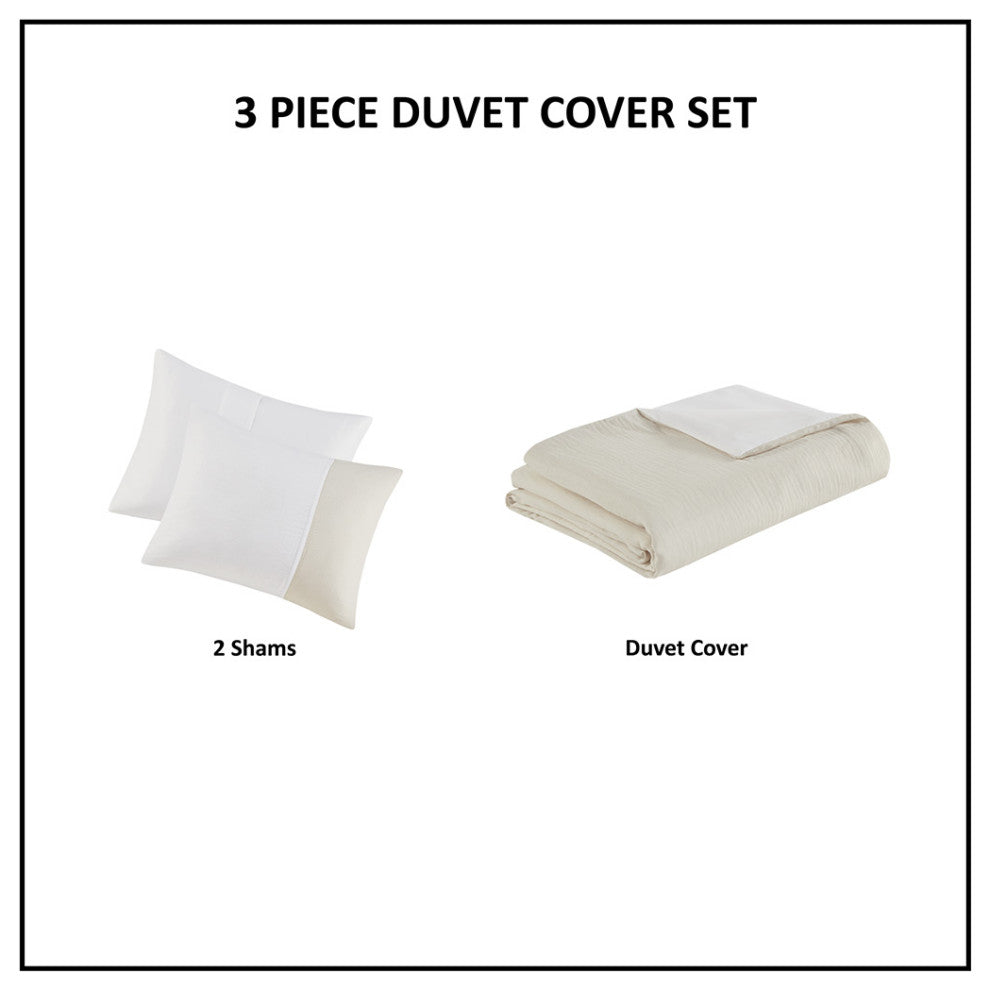 Beautyrest Miro 3 Piece Gauze Oversized Duvet Cover Set