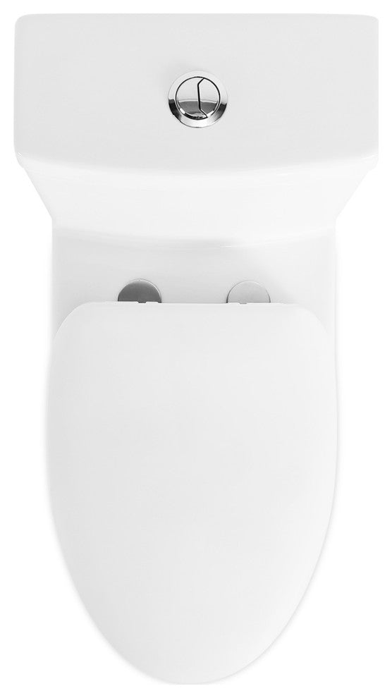 Sinber 28" One Piece Bathroom Toilet with Cotton White Finish and and Dual Flush
