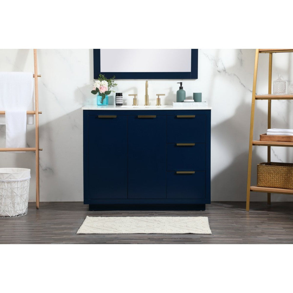 Elegant Decor Blake Bathroom Vanity VF19442BL, Blue