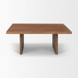 Grier Medium Brown Solid Wood & Cane Coffee Table