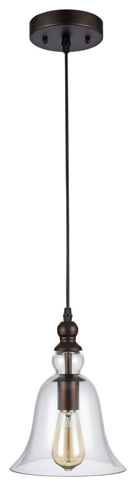 Manette Industrial Style 1-Light Rubbed Bronze Ceiling Mini Pendant, 8" Shade