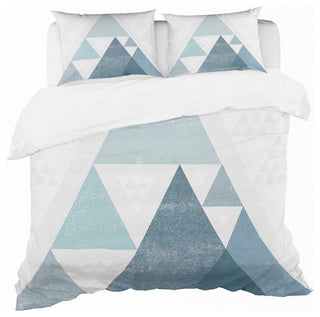 Minimal Triangles Iii Blue Geometric Duvet Cover Set, King