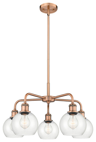 Athens 5-Light 24" Stem Chandelier, Antique Copper, Clear