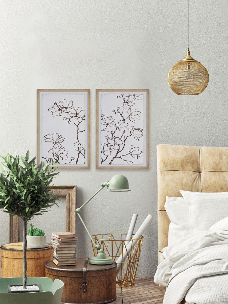 Flowery Branches Diptych, 2-Piece Set, 12x18 Panels