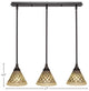 Stem 3-Light Pendalier with Hang Straight Swivel, Dark Granite/Chocolate Icing