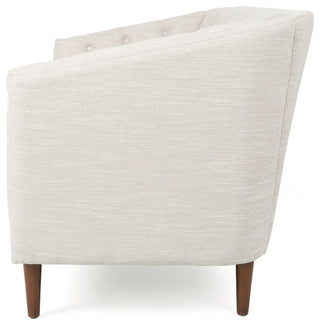 Jelm Contemporary Tufted Loveseat, Beige, 100% Polyester + Birch