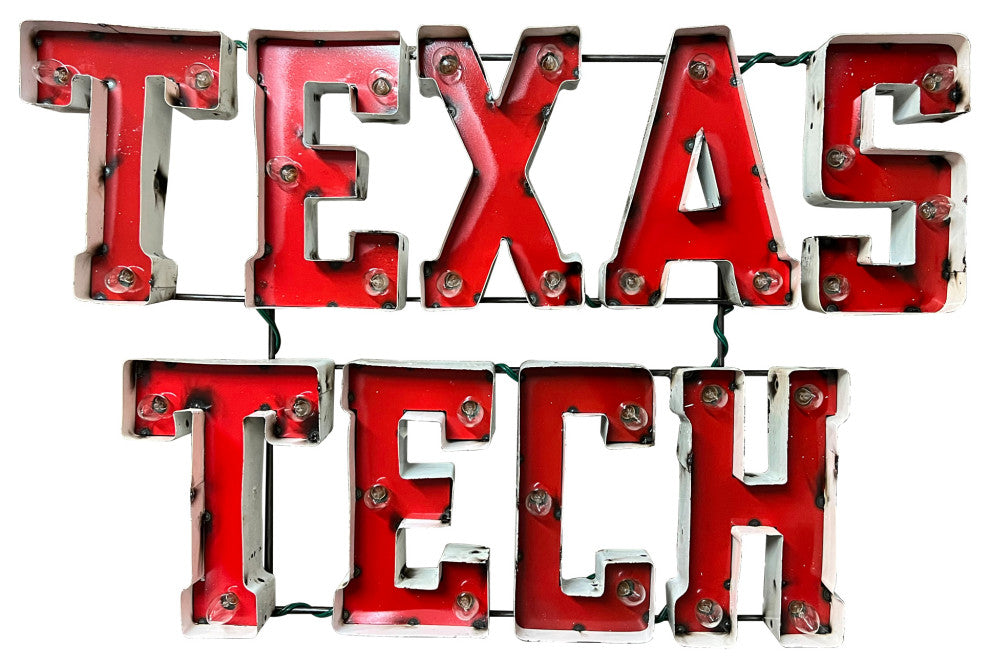 Lluminated Texas Tech Red Raiders  Recycled Metal Wall Decor
