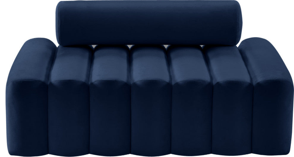 Melody Velvet Upholstered Chair, Navy, Loveseat