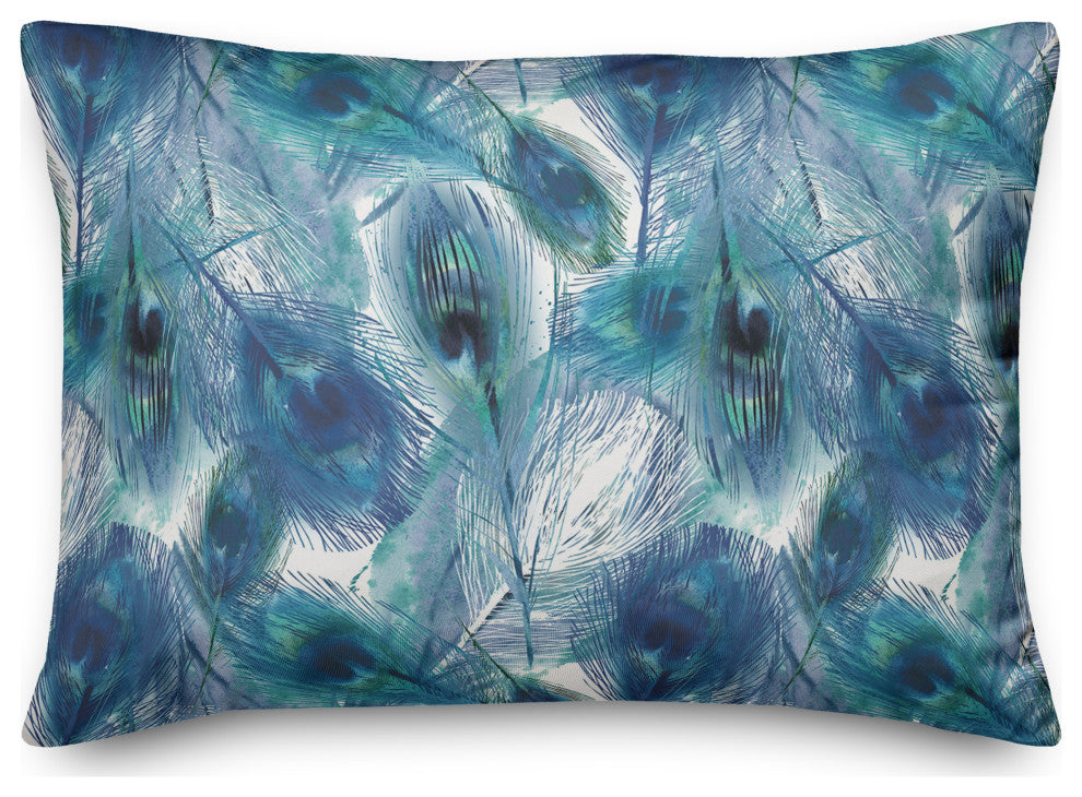 Peacock Feathers 2 14x20 Spun Poly Pillow