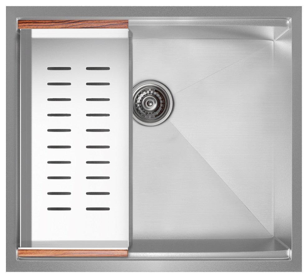 Rivage 22x19" Single Basin Undermount Kitchen Workstation Sink