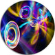 Blue Fractal Desktop Wallpaper, Abstract Digital Round Wall Art, 23"