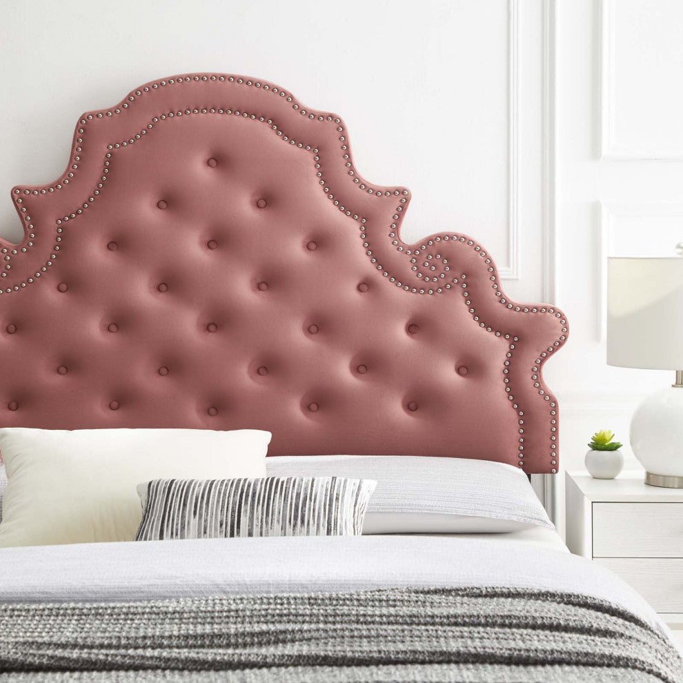 Diana Tufted Performance Velvet King/California King Headboard Dusty Rose