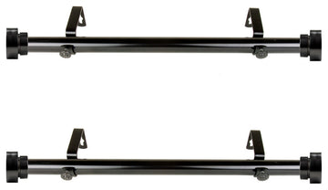 1" dia. Side Curtain Rod 12-20" Long, Set of 2, Black