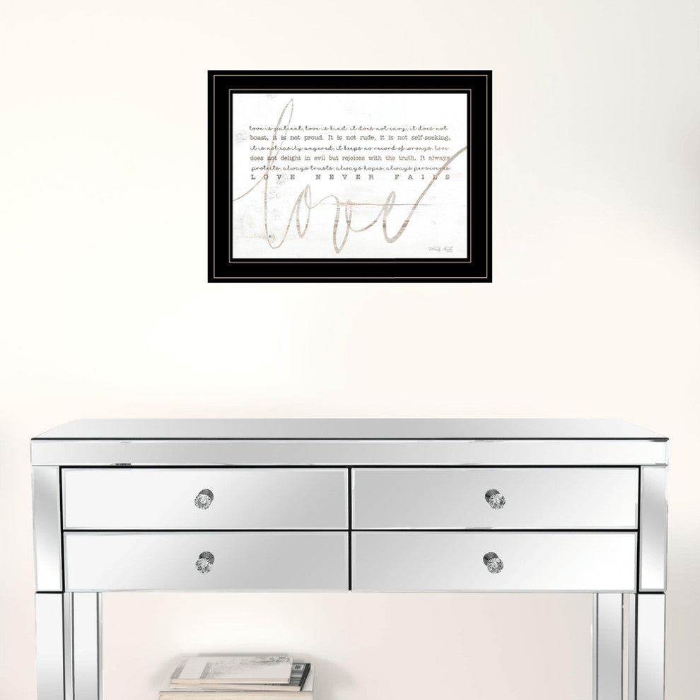 Love Never Fails 3 Black Framed Print Wall Art