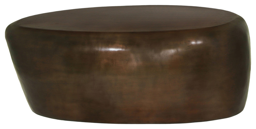 Capsule Aluminum Coffee Table, Brown, 38" W x 24" D x 14.5" H