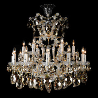 La Scala 19-Light Crystal Chandelier, Cognac