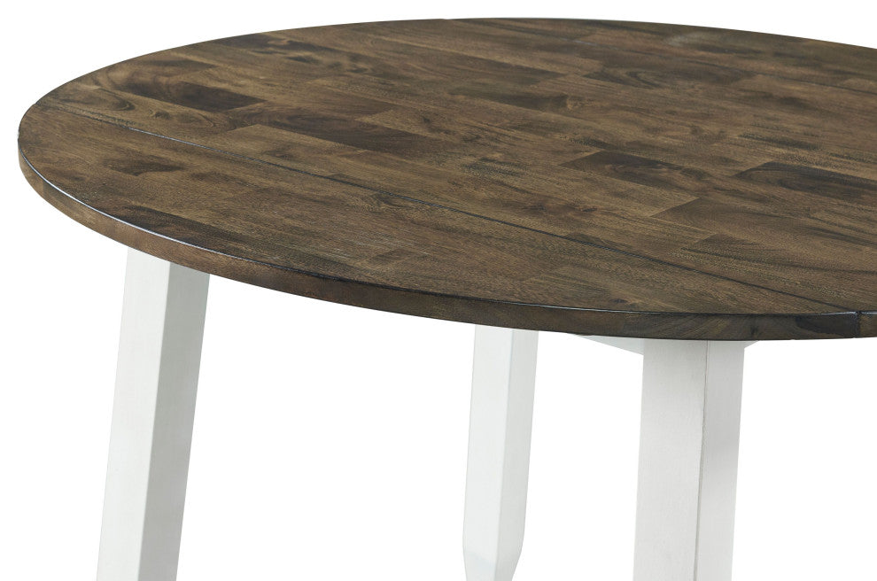 Kona 42" Drop Leaf Table, Gray and White