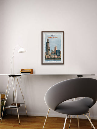 "Ultimate Chicago Skyline" Framed Painting Print, 20x30