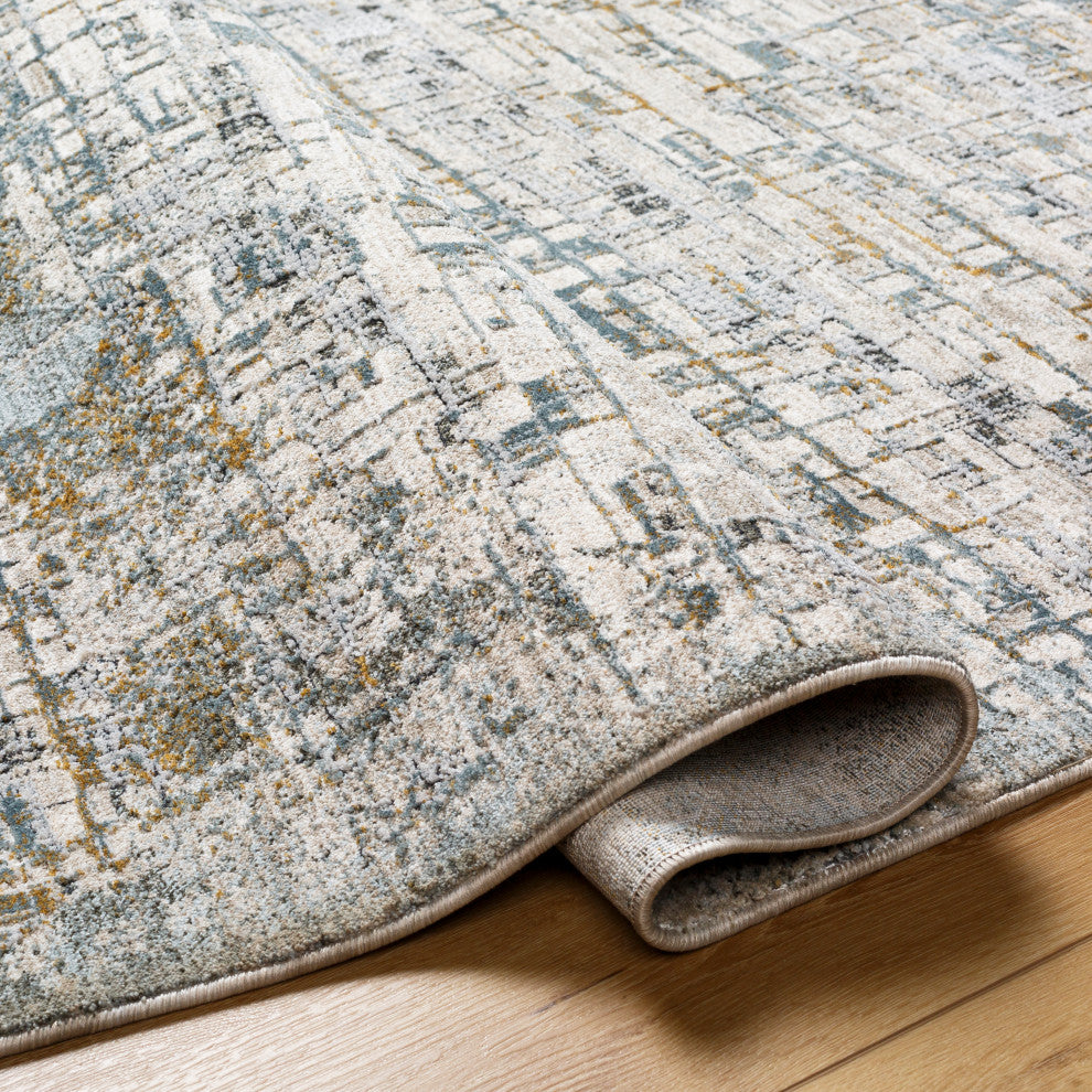 Surya Dresden DRE-2304 Machine Woven Area Rug, Taupe, 2'7" x 10'