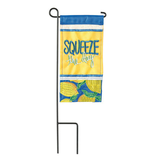 Flag  Double Applique  Squeeze The Day Lemon Polyester Mini