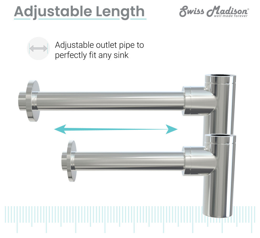 Bottle Trap Drain, Chrome