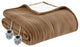 Serta Fleece to Sherpa Heated Fleece and Sherpa Bedding Blanket, Brown