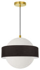 White Modern Pendant With Aged Brass Metal