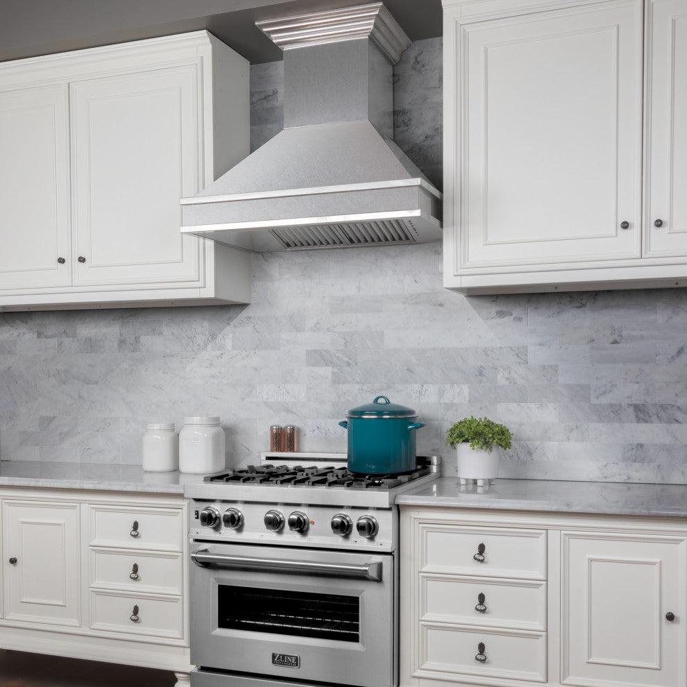 ZLINE 30" Wall Mount Range Hood, DuraSnow Stainless Steel, 8656S-30