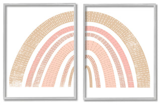 Abstract Pink Neutral Kid's Rainbow Arches Striped Patterns,11 x 14