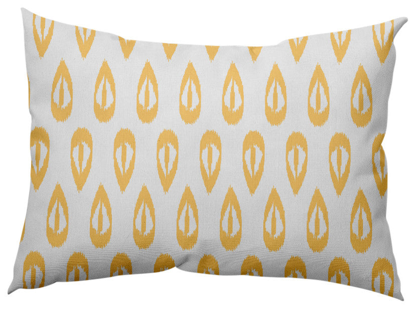 Ikat Tears Decorative Lumbar Pillow, Sunshine Yellow, 14x20"