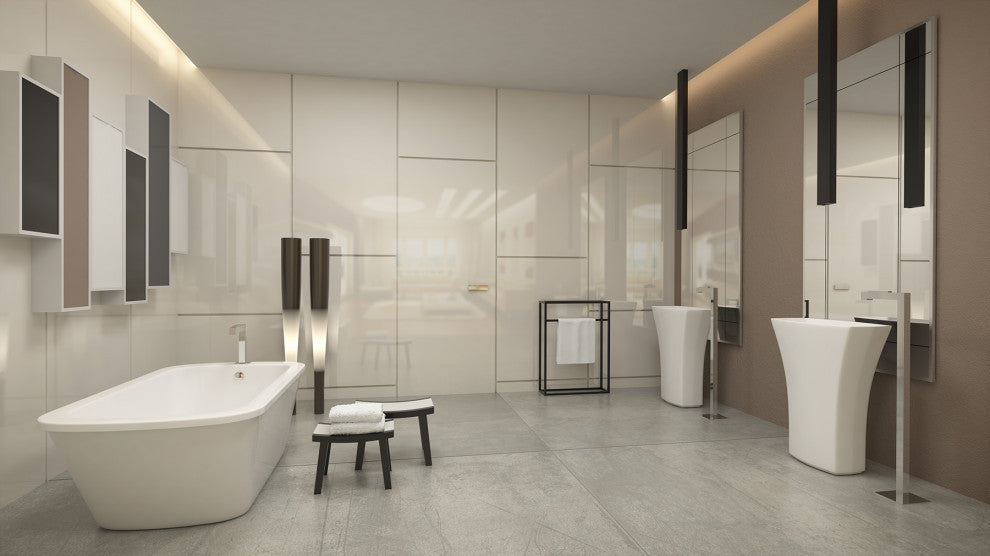 Malibu Portstewart Rectangle Soaking Bathtub 66x32x23 Biscuit