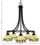 Paramount 5-Light Chandelier, Matte Black, 7" Diamond Peak Art Glass