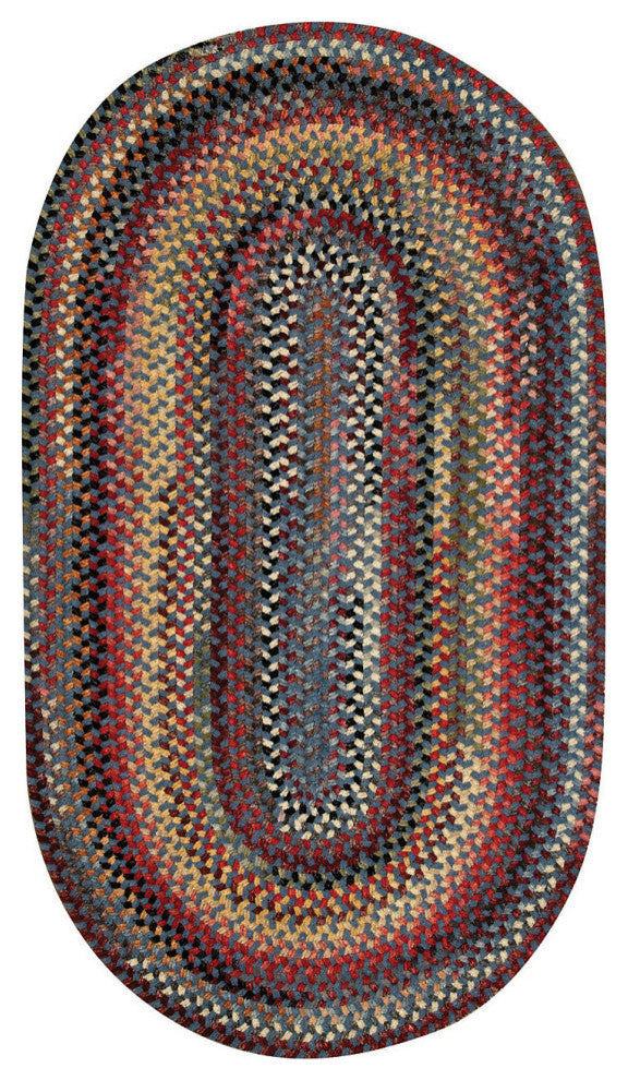 Capel Eaton Blue 0442_400 Braided Rugs - 27" X 48" Concentric Rectangle