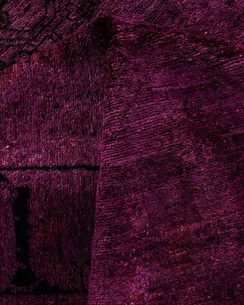 Vibrance, One-of-a-Kind Hand-Knotted Area Rug Purple, 5'0"x8'7"