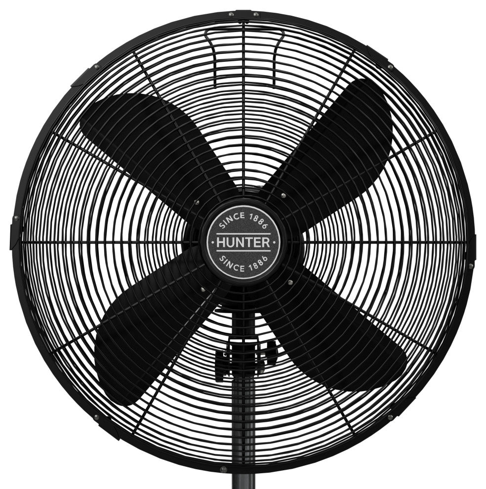 Hunter Classic Matte Black 4-Blade Oscillating 3-speed Standing Fan