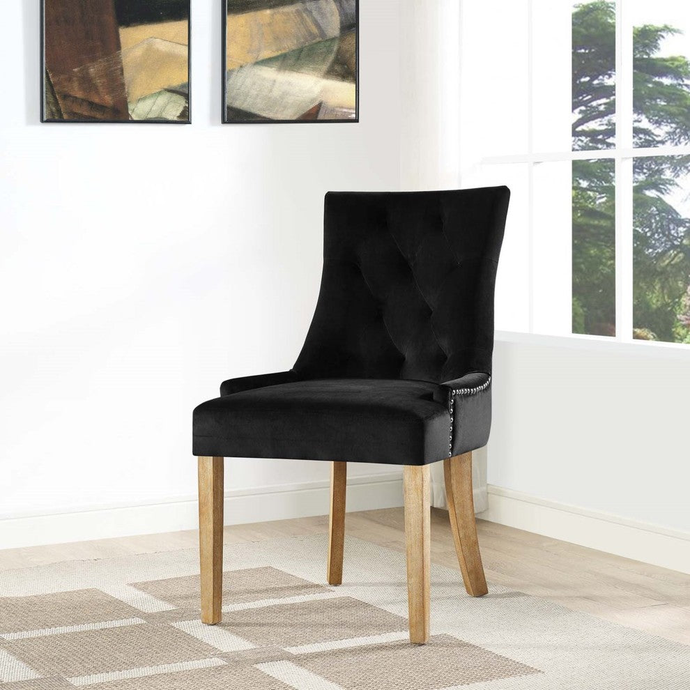 Modern Contemporary Urban Design Kitchen Room Dining Chair, Black, Fabric