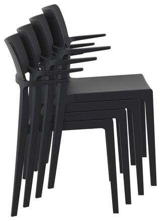Compamia Plus Arm Chair, Black, Set of 2