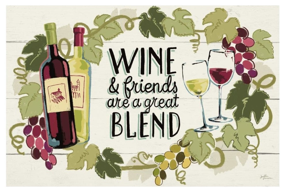 "Wine and Friends I" Digital Paper Print by Janelle Penner, 20"x14"