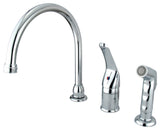 Kingston Brass Single-Handle Widespread Kitchen Faucet Combo, Polished Chrome