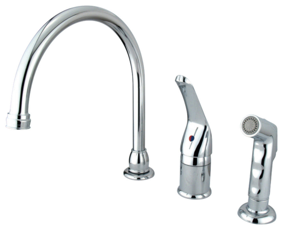 Kingston Brass Single-Handle Widespread Kitchen Faucet Combo, Polished Chrome