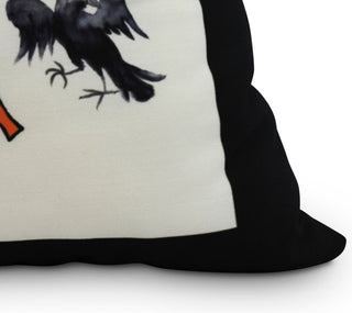 Fly Away Witch 20" Cream Halloween Print Decorative Throw Pillow