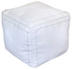 Square Moroccan Stuffed Pouf, White