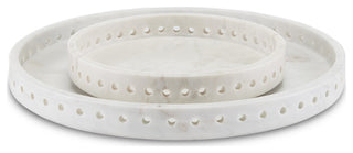 Freya White Marble Large Tray