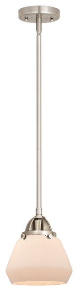 Fulton Mini Pendant, Brushed Satin Nickel, Matte White, Matte White