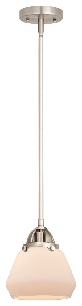 Fulton Mini Pendant, Brushed Satin Nickel, Matte White, Matte White