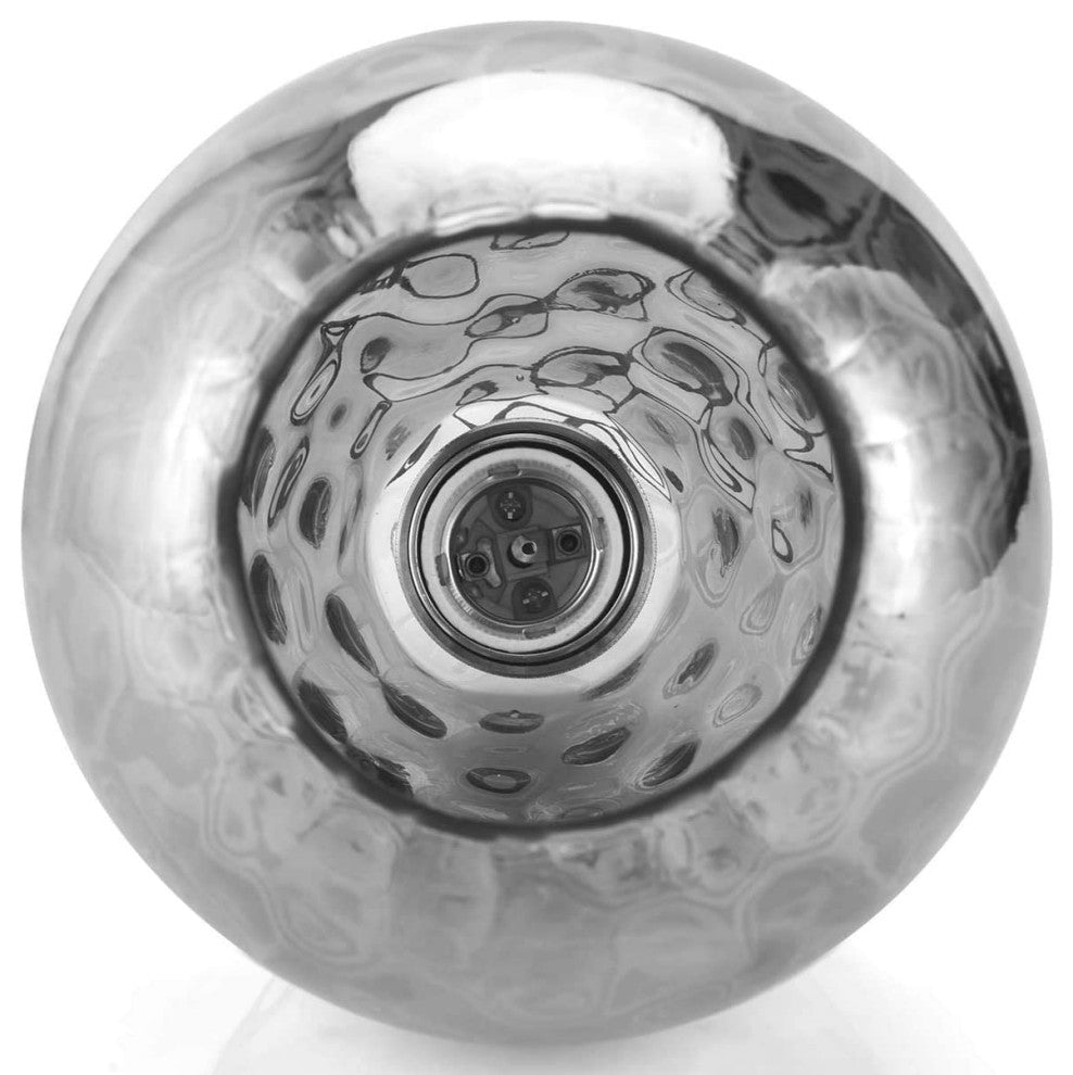 Industrial Glass Pendant Light, Modern, Teardrop, Chrome Mirror Effect